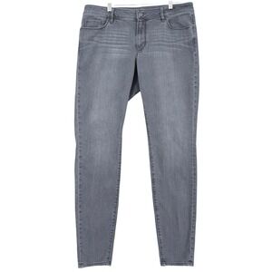 LOFT Women's Curvy Super Skinny Jeans‎ Size 31/12T Gray Wash Denim Pants